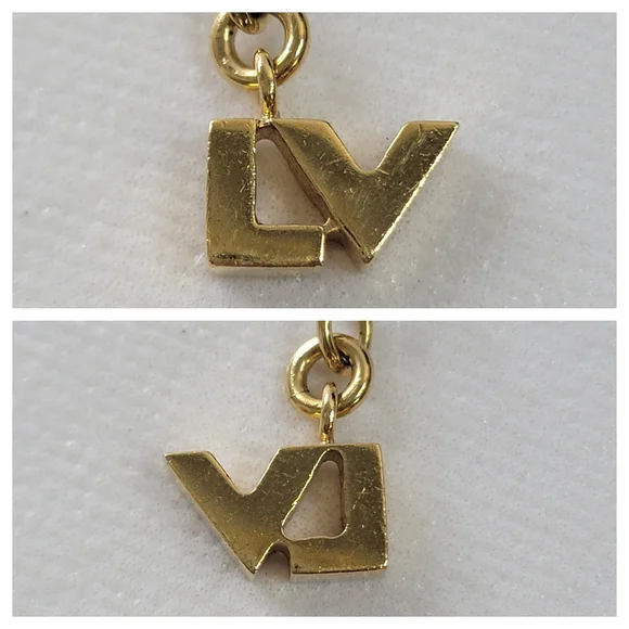 LOUIS VUITTON Pandanti Love Letters Necklace GP×Rhinestone×Silver - Picture 9 of 10